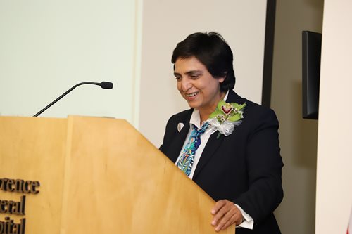 Dr. Abha Agrawal speaks at a welcome reception held in her honor on Jnauary 4, 2024. (PHOTO: City of Lawrence) IMG_4530.JPG